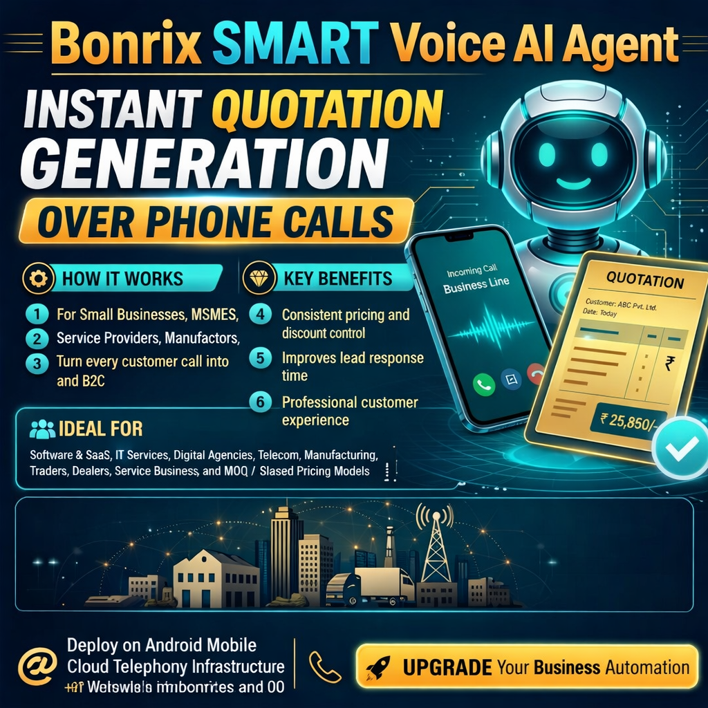 Bonrix SMART Voice AI Agent for Instant Quotations, Smart Pricing & Faster Sales